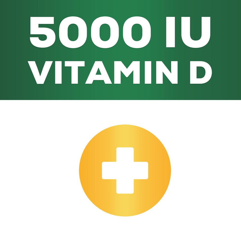 Vitamin D3 5000 IU (125 Mcg) - High Potency Vitamin D-3 Supplement (2 Month Supply) for Bone, Teeth, Muscle and Immune Health Support - Dietary Supplement, Gluten Free, Non-Gmo - 60 Softgels