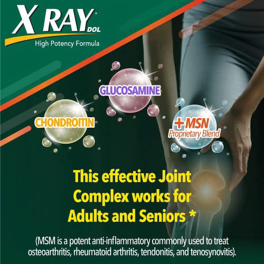 XRAY Dol Triple Action, Joint Health Supplement Tablets with Glucosamine, Chondroitin & MSM, 50 Count (249955)