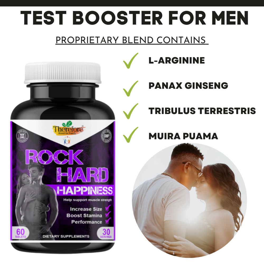 Testosterone Booster for Men, Natural Booster for Energy, Strength, Support Libido - 60 Tablets by Therefore