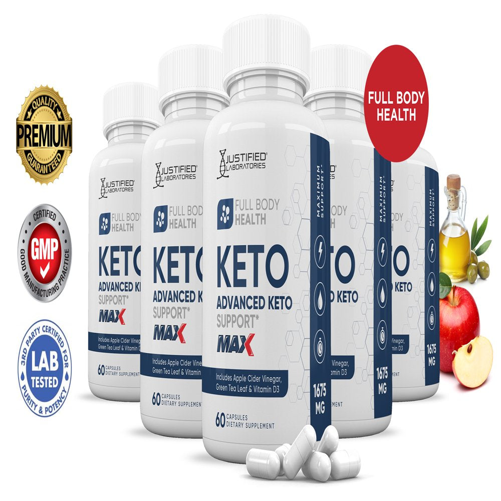 (5 Pack) Full Body Health Keto ACV MAX Pills 1675Mg Alternative to Gummies Dietary Supplement 300 Capsules