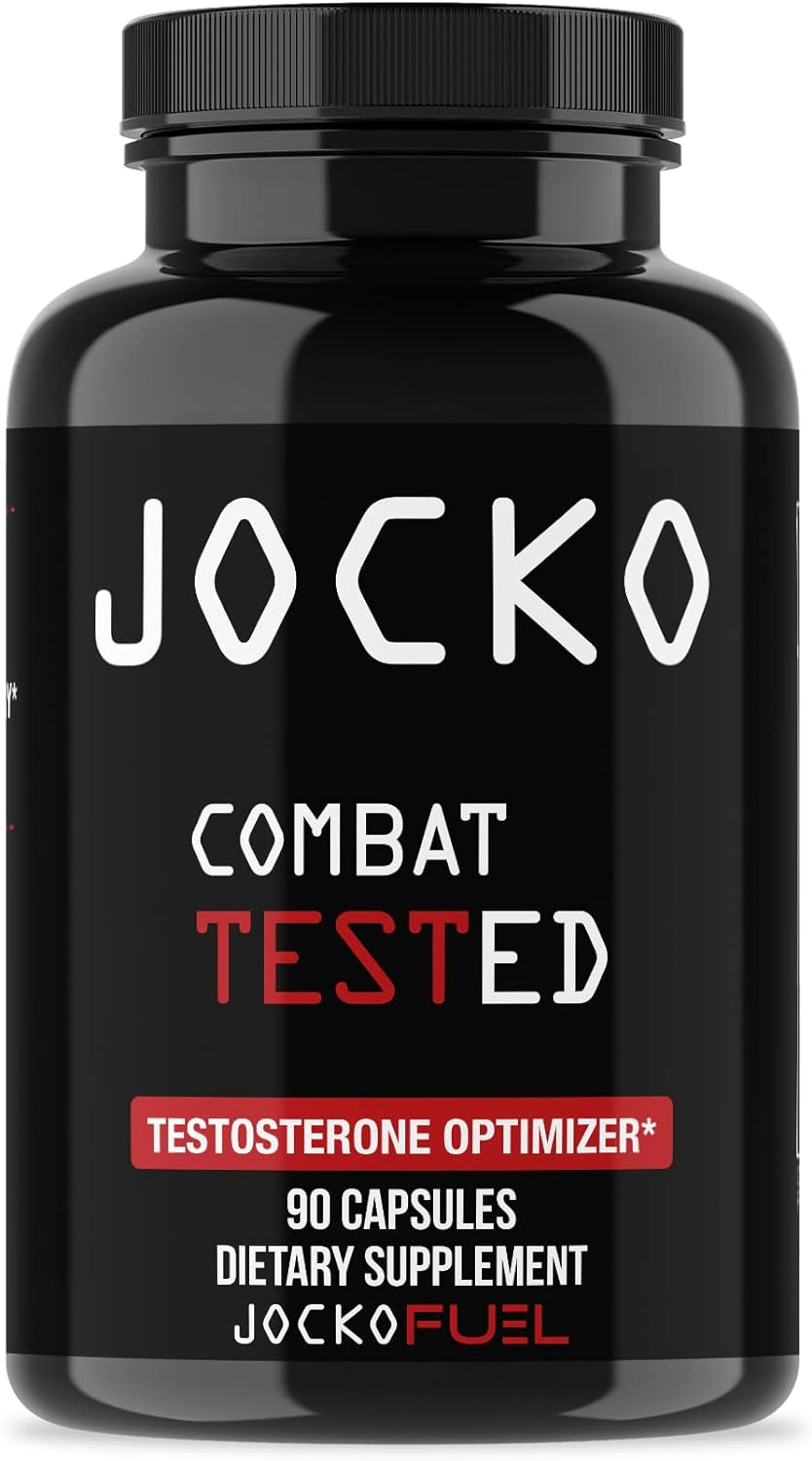 Jocko Fuel Test Booster Supplement - Natural Endurance, Stamina, & Strength Booster - Muscle Builder & Nitric Oxide Booster with Vitamin D, Zinc, & Ashwagandha Root, 90Ct