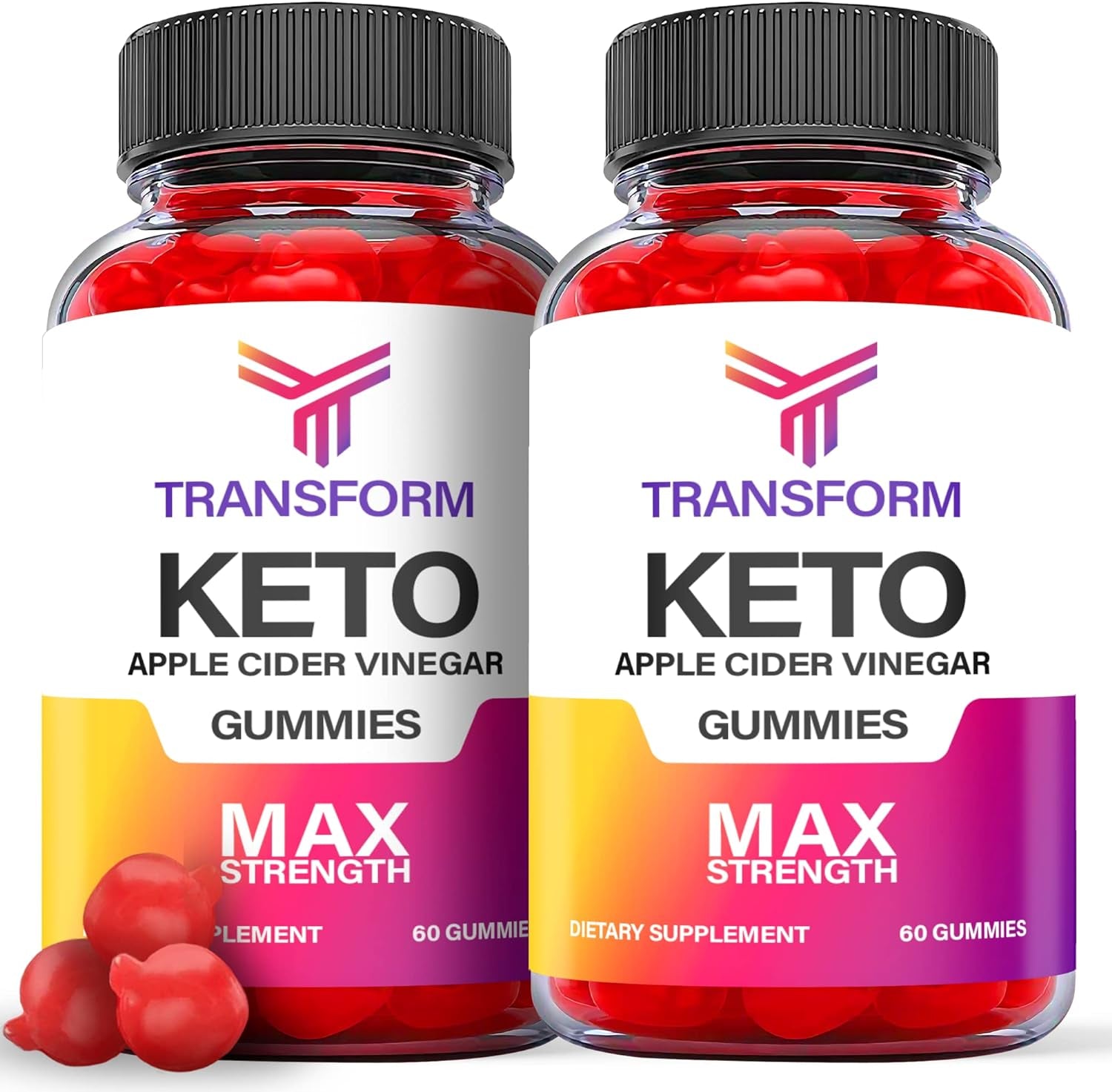 Transform Keto Gummies - Vegan, Non GMO - Transform ACV Keto Gummies with Apple Cider Vinegar, Transform Keto Gummies with ACV for Ketosis, Advanced Formula Ketogenic (2 Pack)