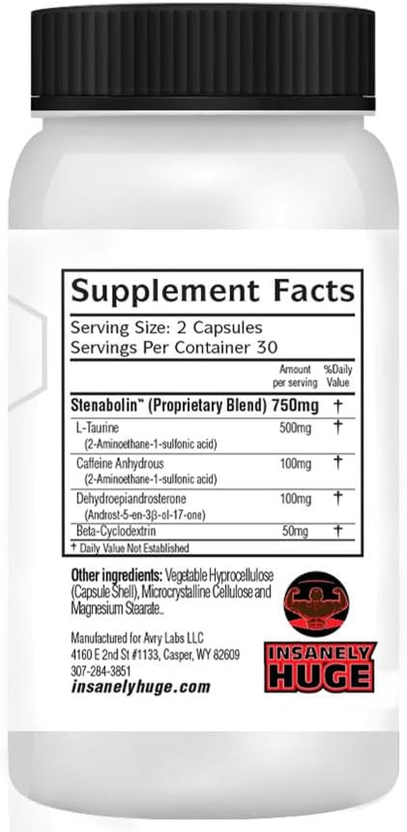 17-BOL Anabolic Supplement by Avry Labs, Hardening, Cutting, & Bulking Agent Supports Muscle Growth and Mass, 60 Capsules