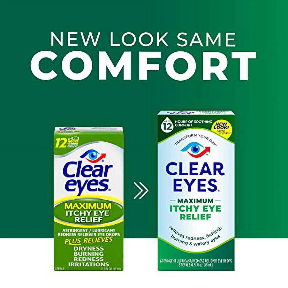 Clear Eyes Maximum Itchy Eye Relief Lubricant Eye Drops, 0.5 Fl Oz