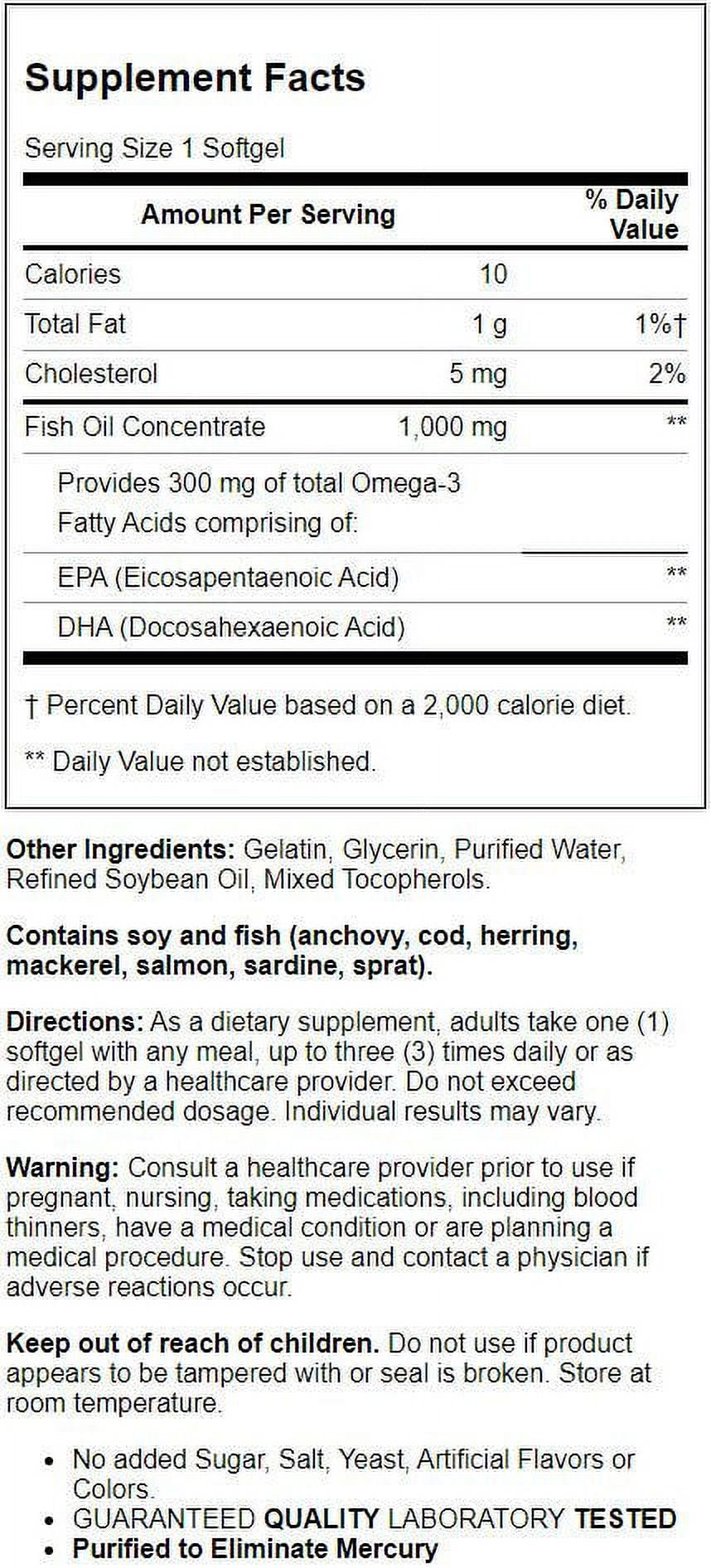 21St Century Omega-3 Fish Oil Softgels, 1000 Mg, 90 Count