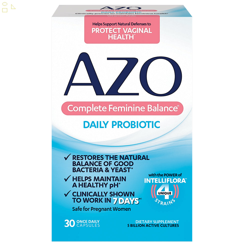 AZO Complete Feminine Balance, Female Probiotic Supplement, 30 Ct