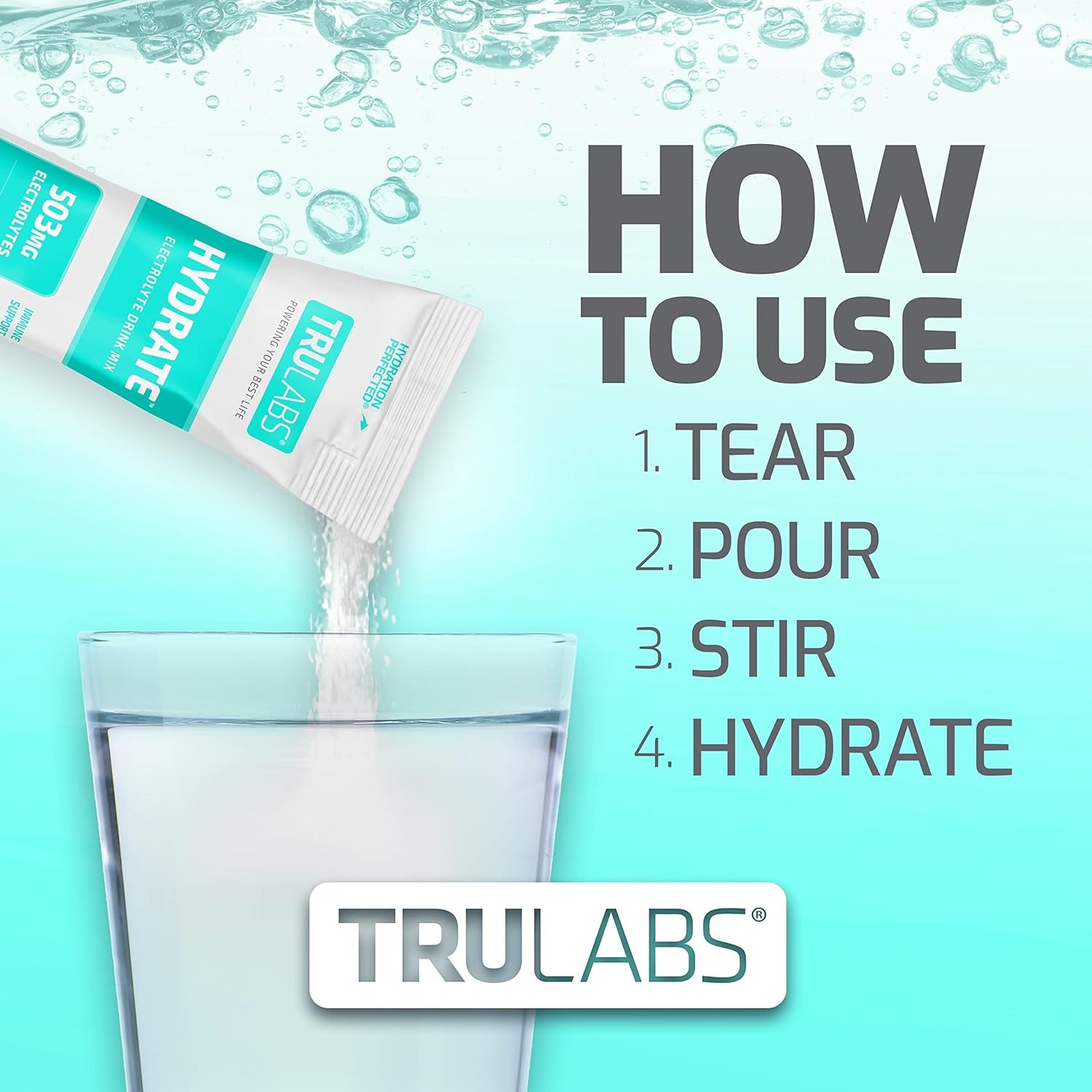 Trulabs Hydrate Glacier, Hydration Electrolyte Powdered Drink Mix