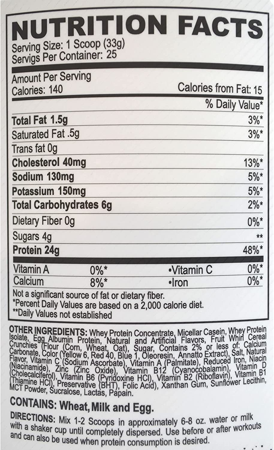 Magician Black Magic Multi-Source Protein - Whey, Egg, Casein Complex with Enzymes & Mct'S - Keto, Low Sugar - Pre/Post Workout - Fruit Whirls Flavor - 24G Protein - 2 LB