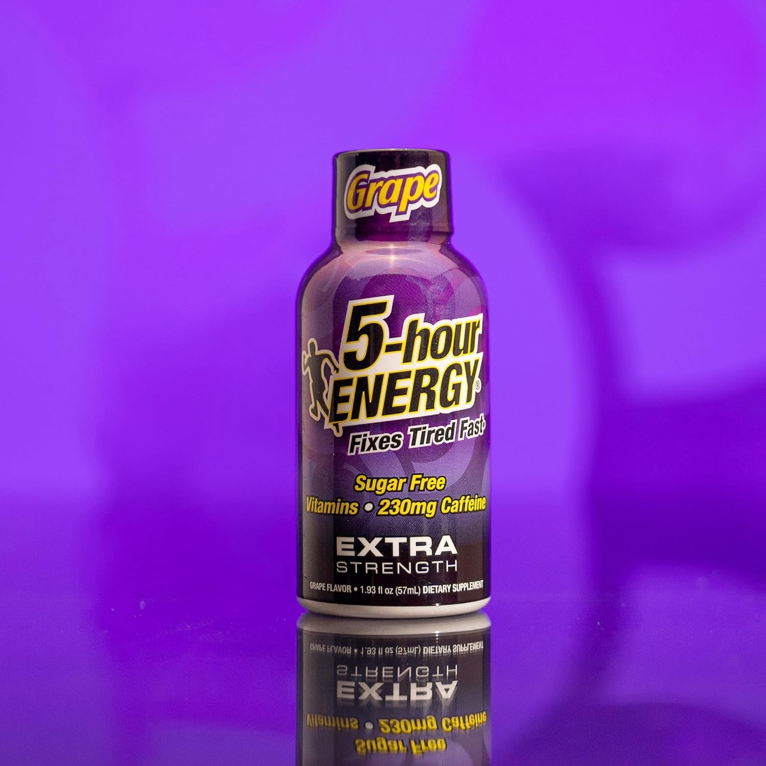 5-Hour ENERGY Extra Strength Energy Shot | Grape Flavor | 1.93 Oz. | 24 Count | Sugar-Free & Zero Calories | B-Vitamins & Amino Acids | 230Mg Caffeinated Energy Shot | Dietary Supplement