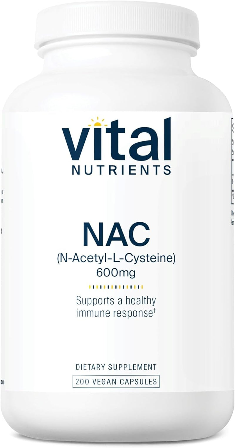 Vital Nutrients NAC | N-Acetyl Cysteine | Vegan Supplement | Supporting Sinus and Respiratory Health | 600Mg | Gluten, Dairy, and Soy Free | 200 Vegetarian Capsules