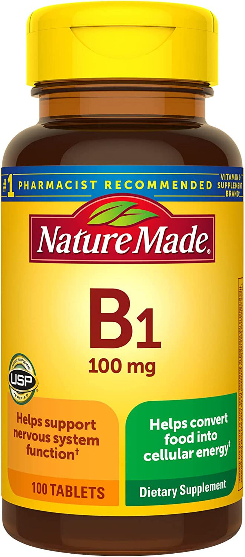 Nature Made Vitamin B-1 100 Mg Tablets 100 Tablets (Pack of 3)