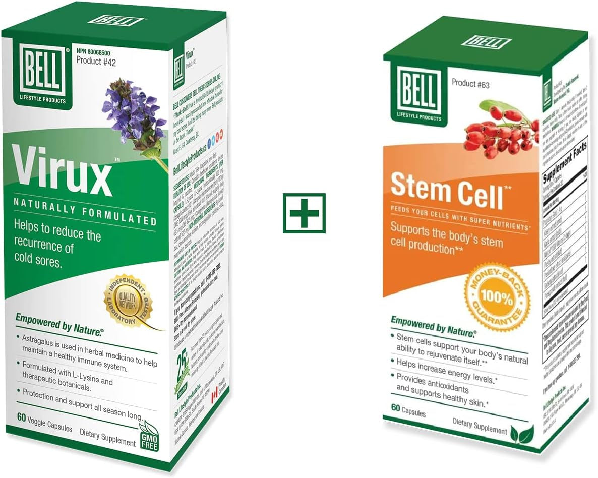 Bell Bundle - Virux L Lysine & Stem Cell Supplements - 25 Years around the World, Sold Directly by the Manufacturer