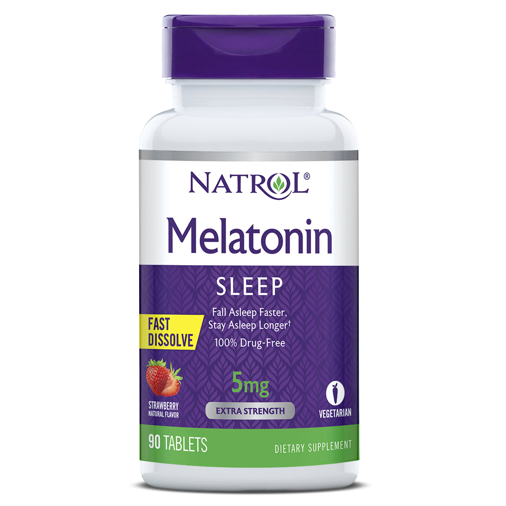 Natrol Extra Strength Melatonin Fast Dissolve Tablets, 5Mg, 90 Count Pack of 1