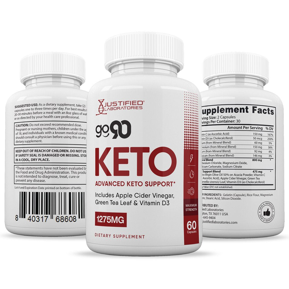 (10 Pack) Go 90 Keto ACV Pills 1275Mg Dietary Supplement 600 Capsules