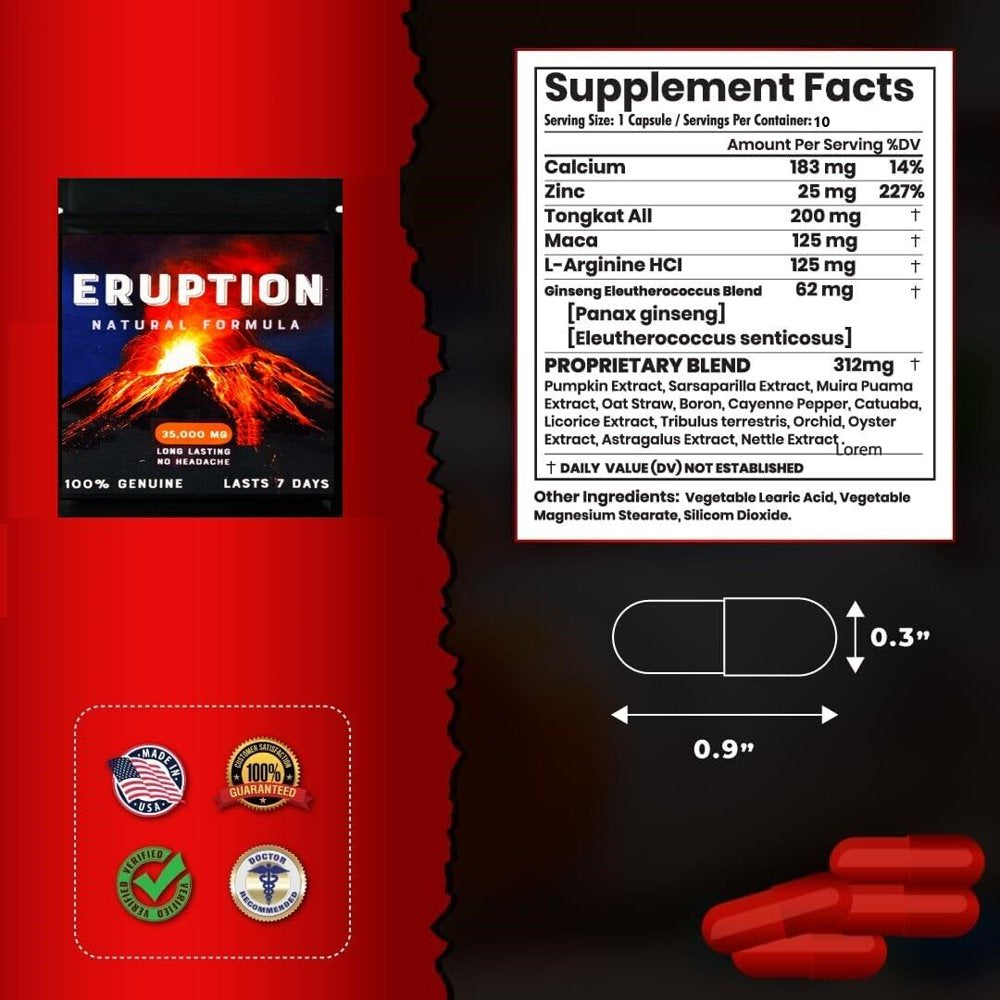 Eruption 35000Mg Male Enhancement 10 Count Capsule