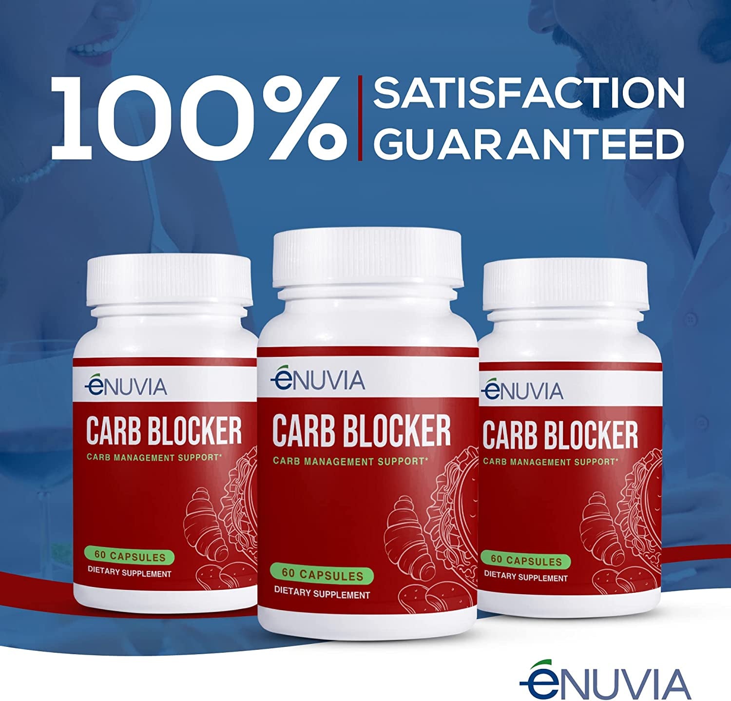 Enuvia Enuvia Carb Blocker - Plant-Based Carb Management Formula with Vitamin C for Keto or Low Carb Diet and Lifestyle - Supports Digestion, Immunity and Heart Health - Made in the USA - 60 Capsules