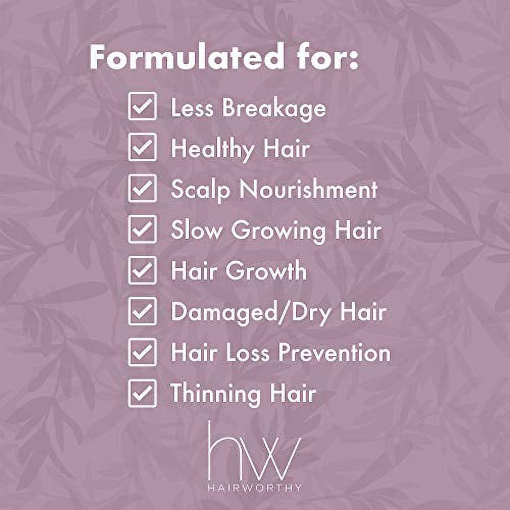 HAIRWORTHY - CHEWABLE Fast Acting Hair Growth Vitamins. Natural Supplement for Longer Hair with Coconut Oil, Biotin and Folic Acid.
