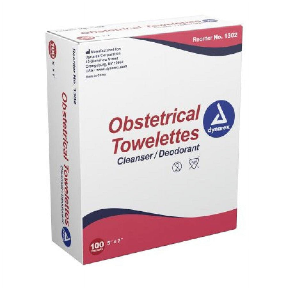 Dynarex Obstetrical Towelettes, 0.13% - 5% Strength, 100 Count