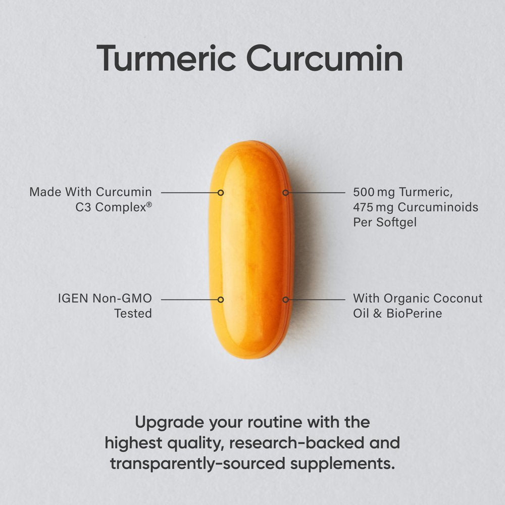 Turmeric Curcumin C3¬Æ Complex (500Mg) Enhanced with Black Pepper & Organic Coconut Oil for Better Absorption; Non-Gmo & Gluten Free (60 Liquid Softgels)