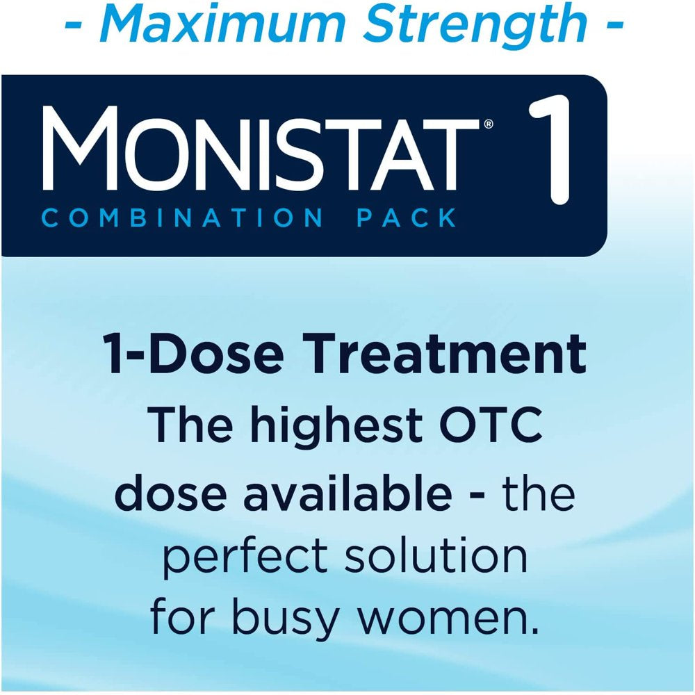 MONISTAT 1-Dose Yeast Infection Treatment for Women, 1 Ovule Insert & External Itch Cream