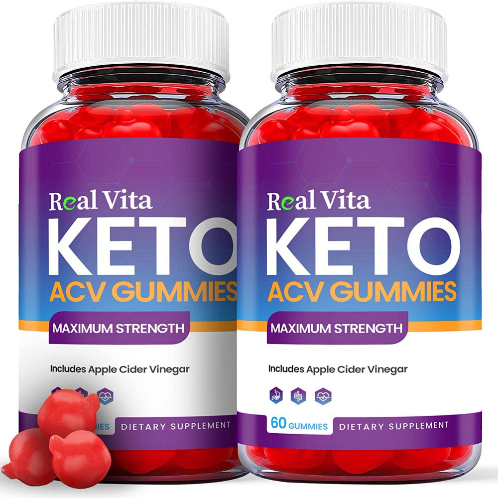 (2 Pack) Real Vita Keto ACV Gummies - Supplement for Weight Loss - Energy & Focus Boosting Dietary Supplements for Weight Management & Metabolism - Fat Burn - 120 Gummies