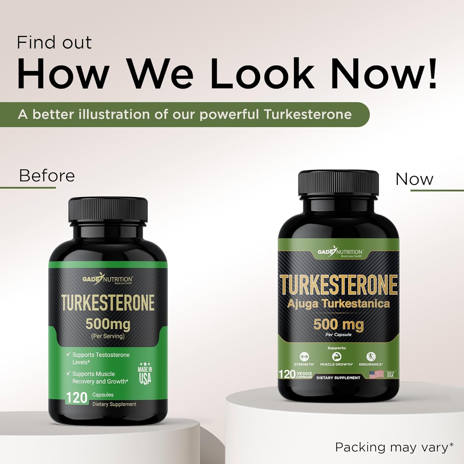 Turkesterone - Ajuga Turkestanica Extract Standardized 10% Turkesterone Supplement 500Mg, for Strength, Muscle Growth, Stamina, Recovery, Similar to Ecdysterone, USA Made