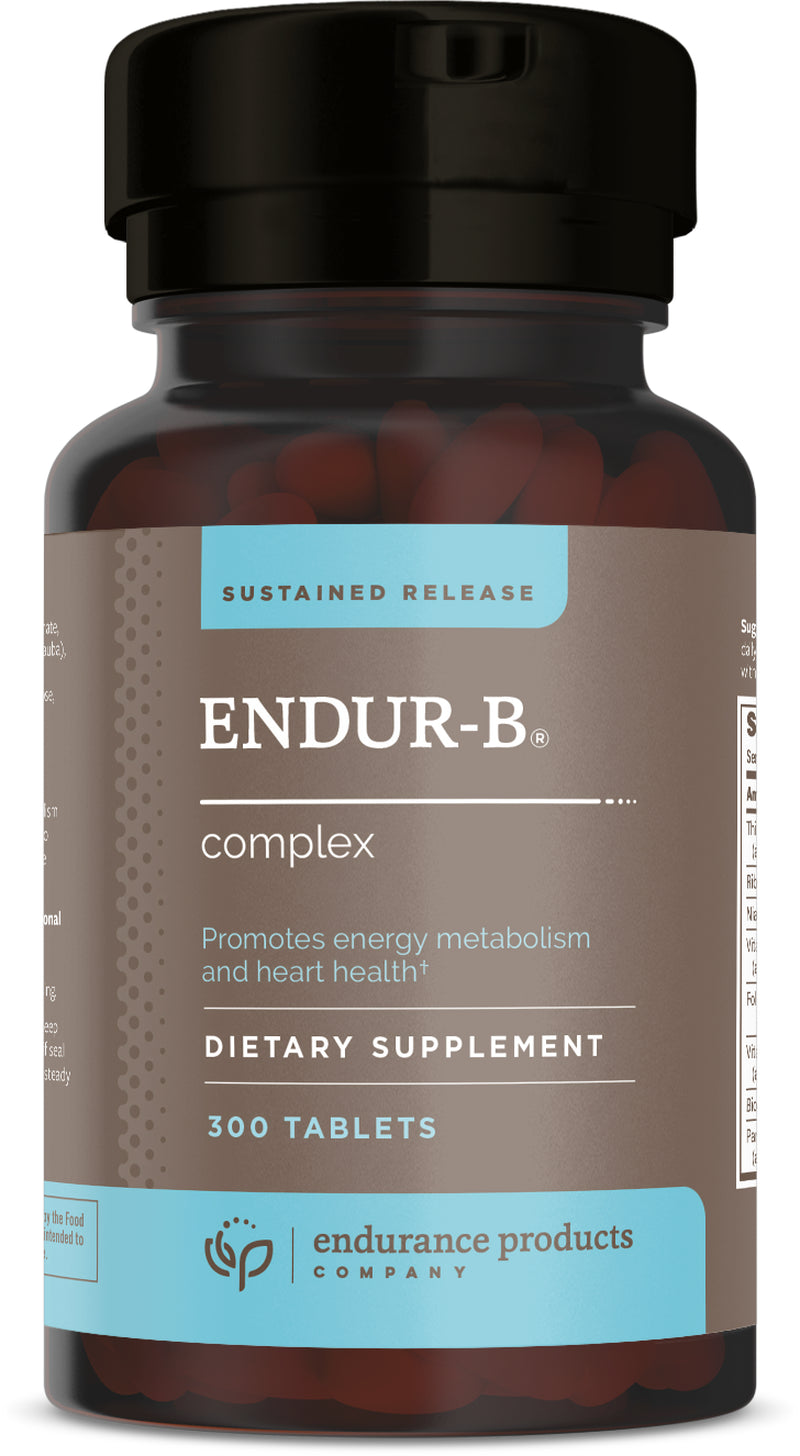 Endur-B Complex - Sustained Release - Vitamin B Supplement with B1, B2, B3, B6, B12, Folic Acid, Biotin - 300 Tablets - Endurance Products Company
