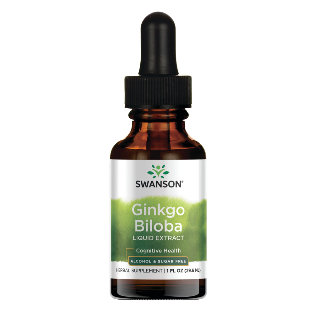 Swanson Ginkgo Biloba Liquid Extract (Alcohol- and Sugar-Free) 1 Fl Oz Liquid