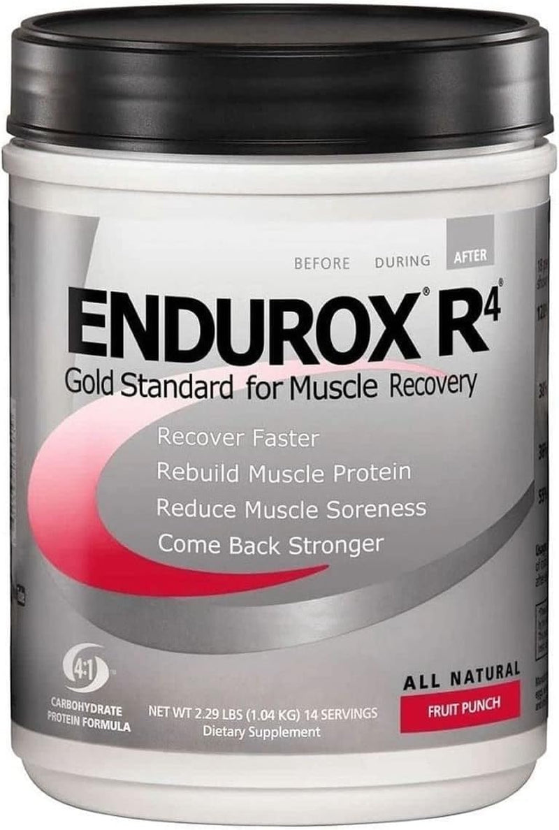Endurox Pacifichealth R4, Post Workout Recovery Drink Mix with Protein, Carbs, Electrolytes and Antioxidants for Superior Muscle Recovery, Net Wt. 2.29 Lb, 14 Serving (Fruit Punch) with Shaker