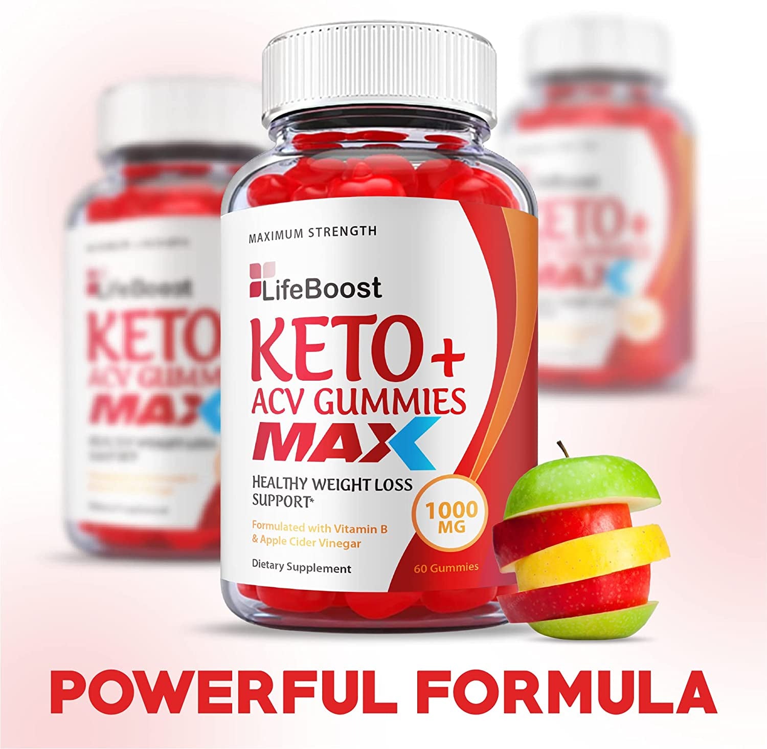 (5 Pack) Life Boost Keto Gummies, Max Strength, Lifeboost Keto ACV Gummies, Vegan Life Boost ACV Gummies Apple Cider Vinegar 1000Mg Formula, Weight Apple Loss Cider, Pomegranate, B12 (300 Gummies)