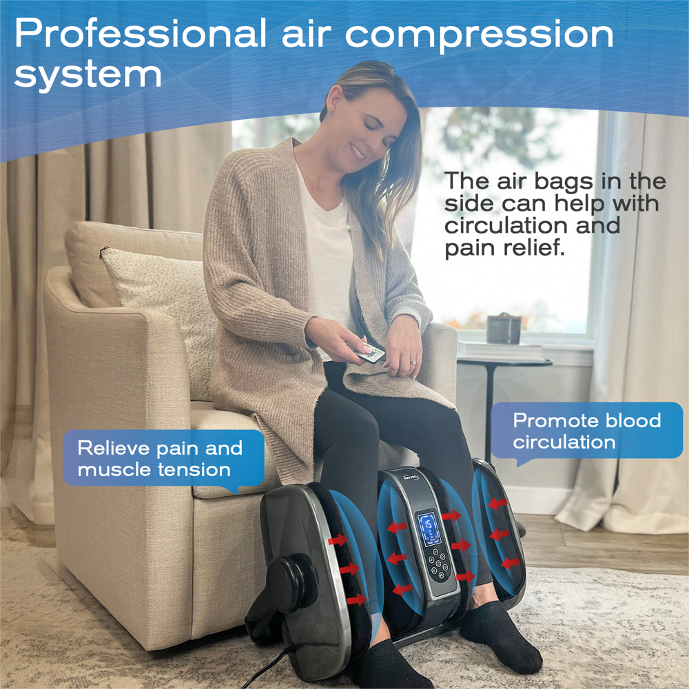 Tisscare Foot Massager - Foot Massager Machine with Airbag Compression, Deep Kneading Therapy Improve Foot Wellness - Gray