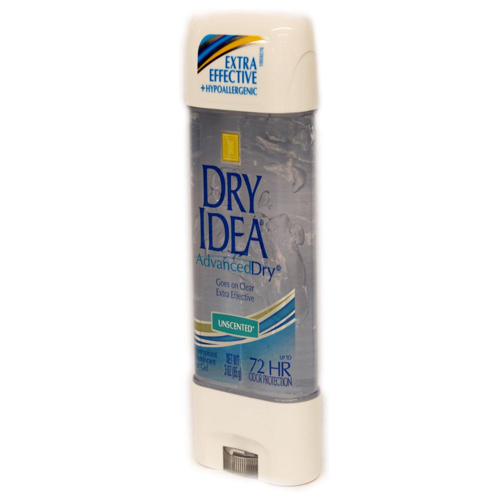 5 Pack Dry Idea Advanced Dry Unscented Antiperspirant & Deodorant Gel 3 Oz Each