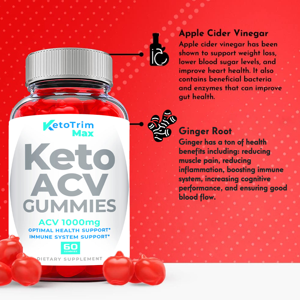 (1 Pack) Keto Trim Max Keto ACV Gummies - Supplement for Weight Loss - Energy & Focus Boosting Dietary Supplements for Weight Management & Metabolism - Fat Burn - 60 Gummies