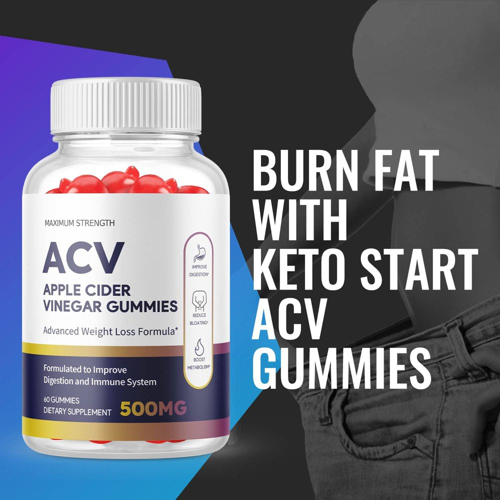 (1 Pack) Keto Start ACV Gummies - Supplement for Weight Loss - Energy & Focus Boosting Dietary Supplements for Weight Management & Metabolism - Fat Burn - 60 Gummies