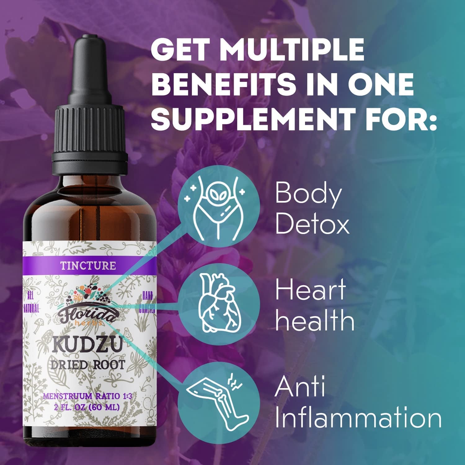 Kudzu Extract – Liver Cleanse Detox - Kudzu Root Organic Supplement- Natural Kudzu Plant for Heart Health - Inflammation Relief Kudzu Root Extract - Non-Alcohol Supplement - Made in USA – 2 Oz