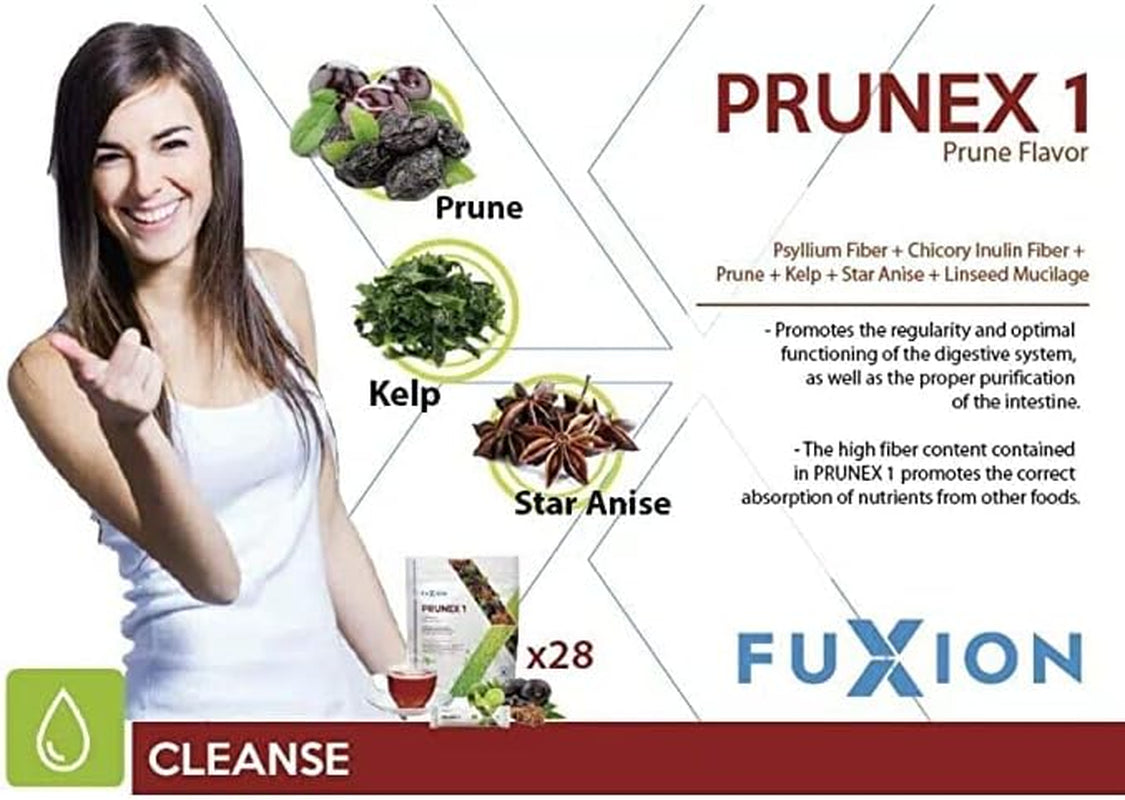 Fuxion PRUNEX1 and Flora LIV. PM/AM Colon Defense and Cleanse. 10 SACHETS of PRUNEX and 10 SACHETS of Flora LIV.