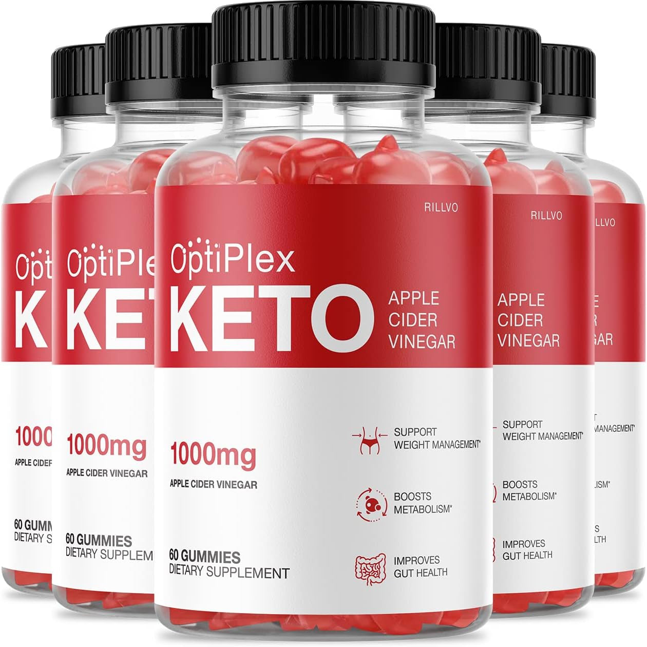 (5 Pack) Optiplex Keto Gummies, Optiplex ACV Advanced Formula (300 Gummies)