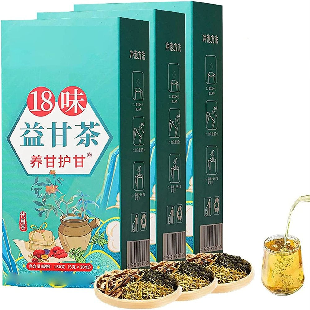 18 Flavors Liver Care Tea, Liver Protection Tea, Nourish and Protect the Liver, Daily Liver Nourishing Tea, 30 Pcs Health Preserving Tea for All People (3Boxs)