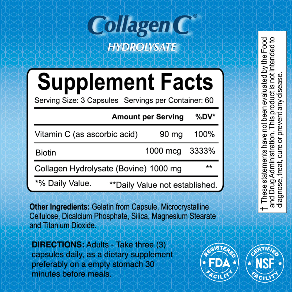 Collagenc by Alfa Vitamins - Anti-Aging Nutritional Collagen Supplement for Skin, Nails & Hair Rejuvenation - 120 Capsules - 2 PACK