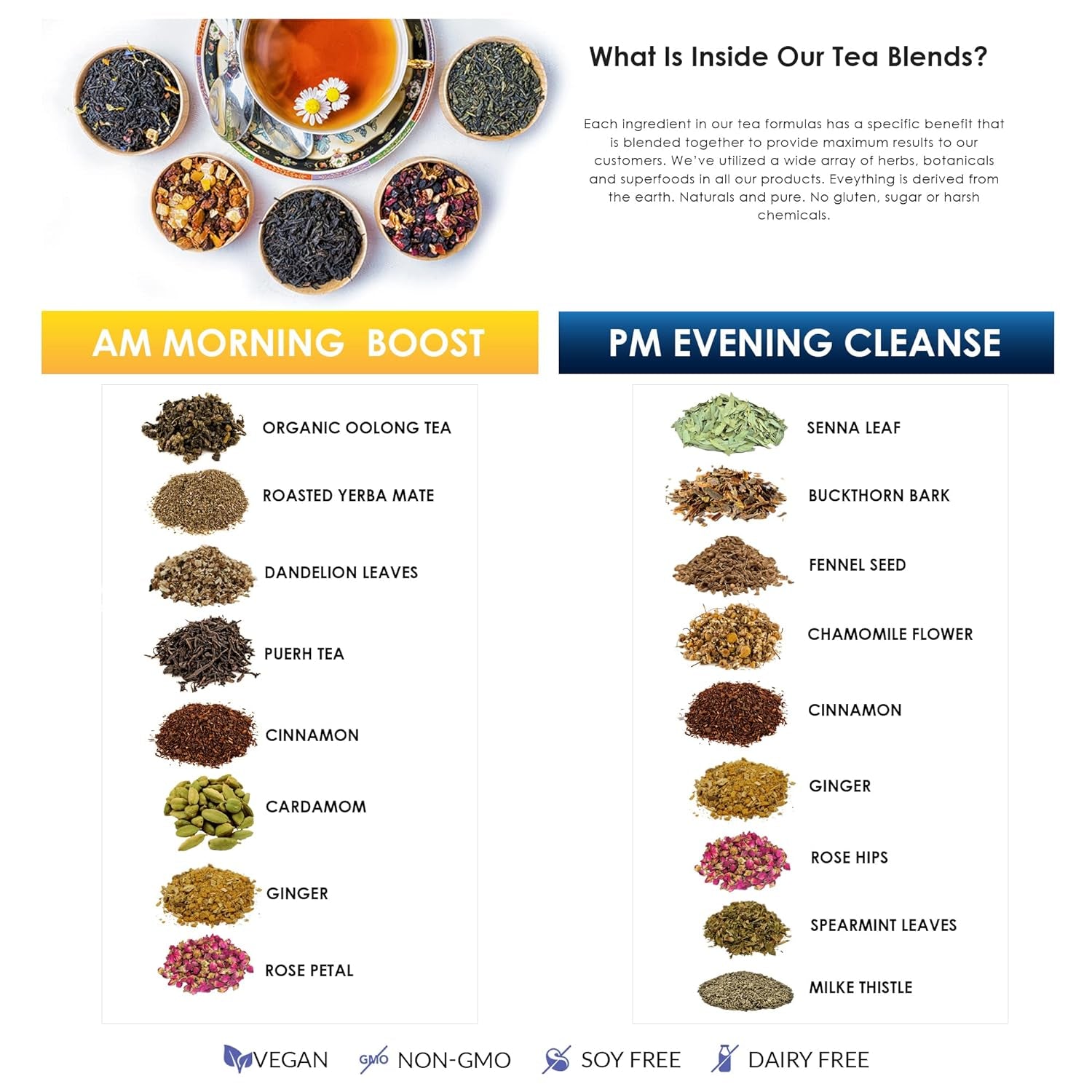 Tiny Tummy Tea 2-Step 14 Day Cleanse Detox with Tea Infuser - 1 Daytime Dandelion Tea, 1 Evening Senna Tea, 1 Optional Tea Infuser, Vegan, Reduce Bloating, All Natural (No Infuser)