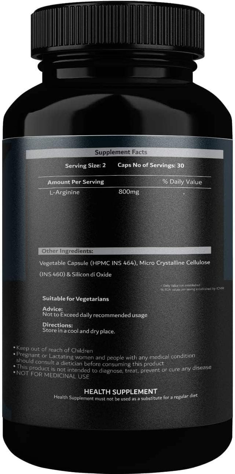 CROW Samfit Pro Arginine Capsule (60 Capsules) - Vasodilator Nitric Oxide for Muscles