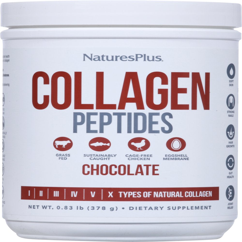 Nature'S plus Chocolate Collagen Peptides 0.83 Lb (378 G) Powder