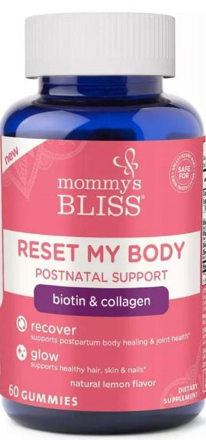 Mommy'S Bliss Reset My Body with Biotin + Collagen Gummies, Dietary Supplement, 60 Count
