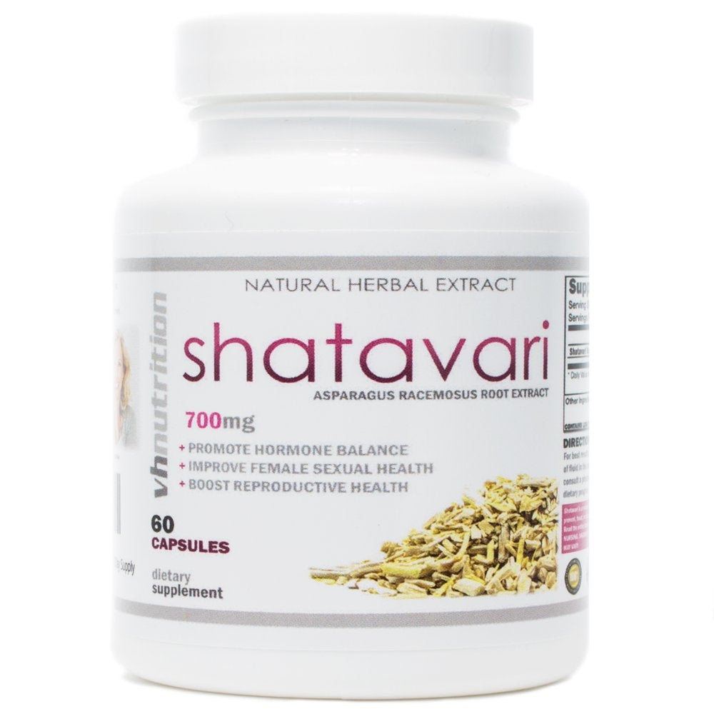 VH Nutrition Shatavari 700Mg - Promotes Hormone Balance, Natural Estrogen, Reproductive Health & Breastfeeding Pills for Women - 60 Capsules