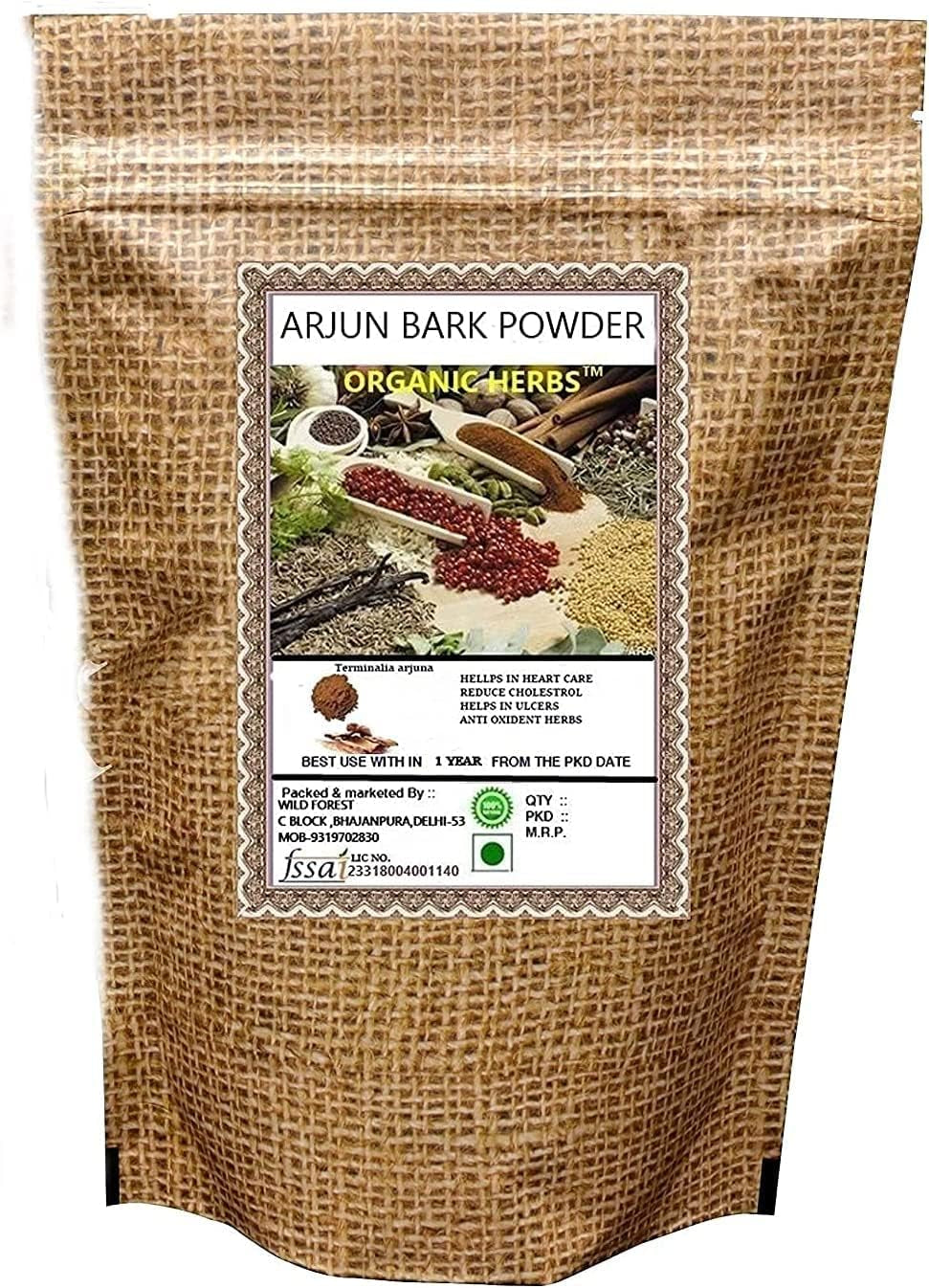 TARIN Organic Herbs Arjun BARK Powder 400 GM