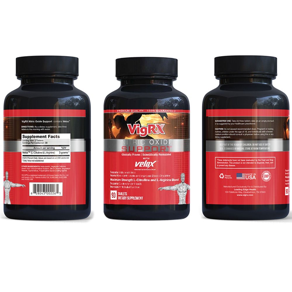 Vigrx Nitric Oxide Support (Pack of 3) 270 Count, L-Citrulline & L-Arginine Natural, Supplement, by Leading Edge Health