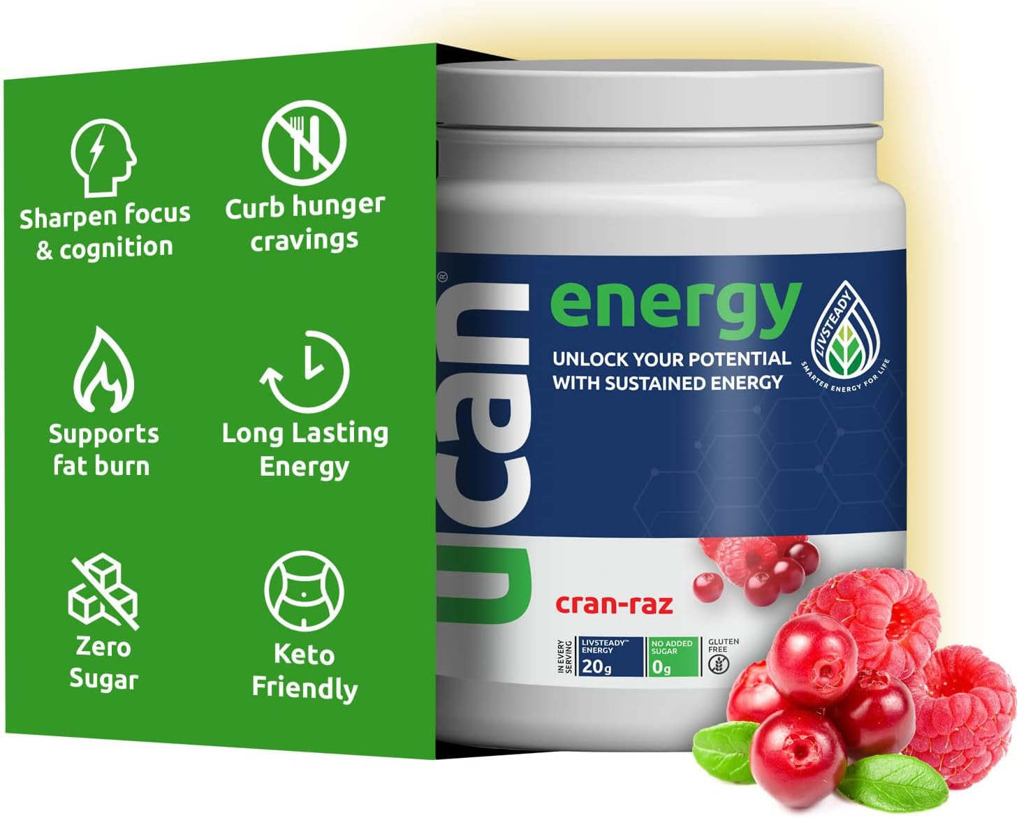 UCAN Strawberry Banana Edge Energy Gel, Cherry Berry Energy Bars & Cran-Raz Energy Powder - Great for Running, Training, Fitness, Cycling, Crossfit & More | Sugar-Free, Vegan, & Keto Friendly