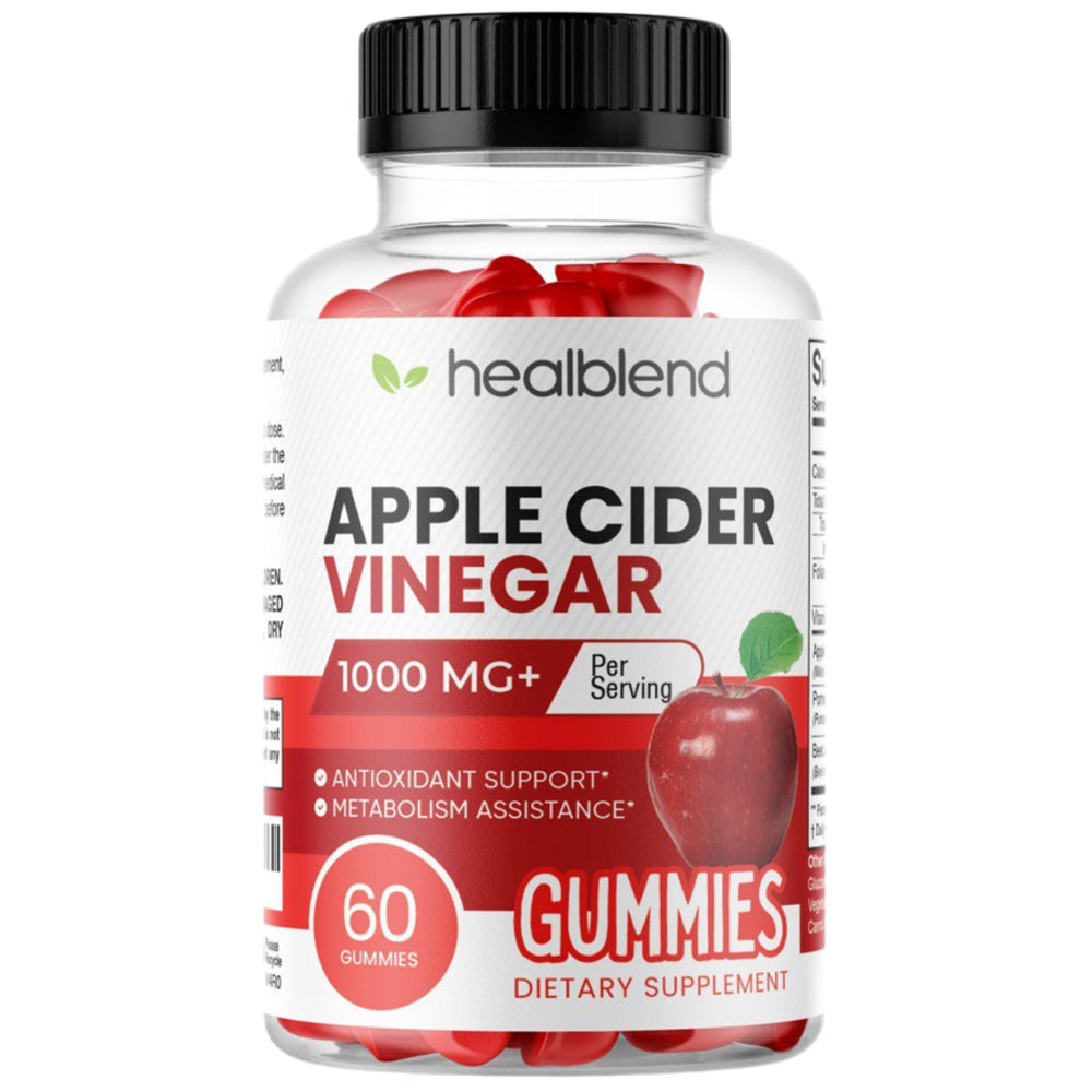 Healblend Apple Cider Vinegar Gummies - ACV 1000Mg Advanced Weight Loss, Metabolism Booster, Antioxidant Support Supplement for Women & Men - 60 Gummy