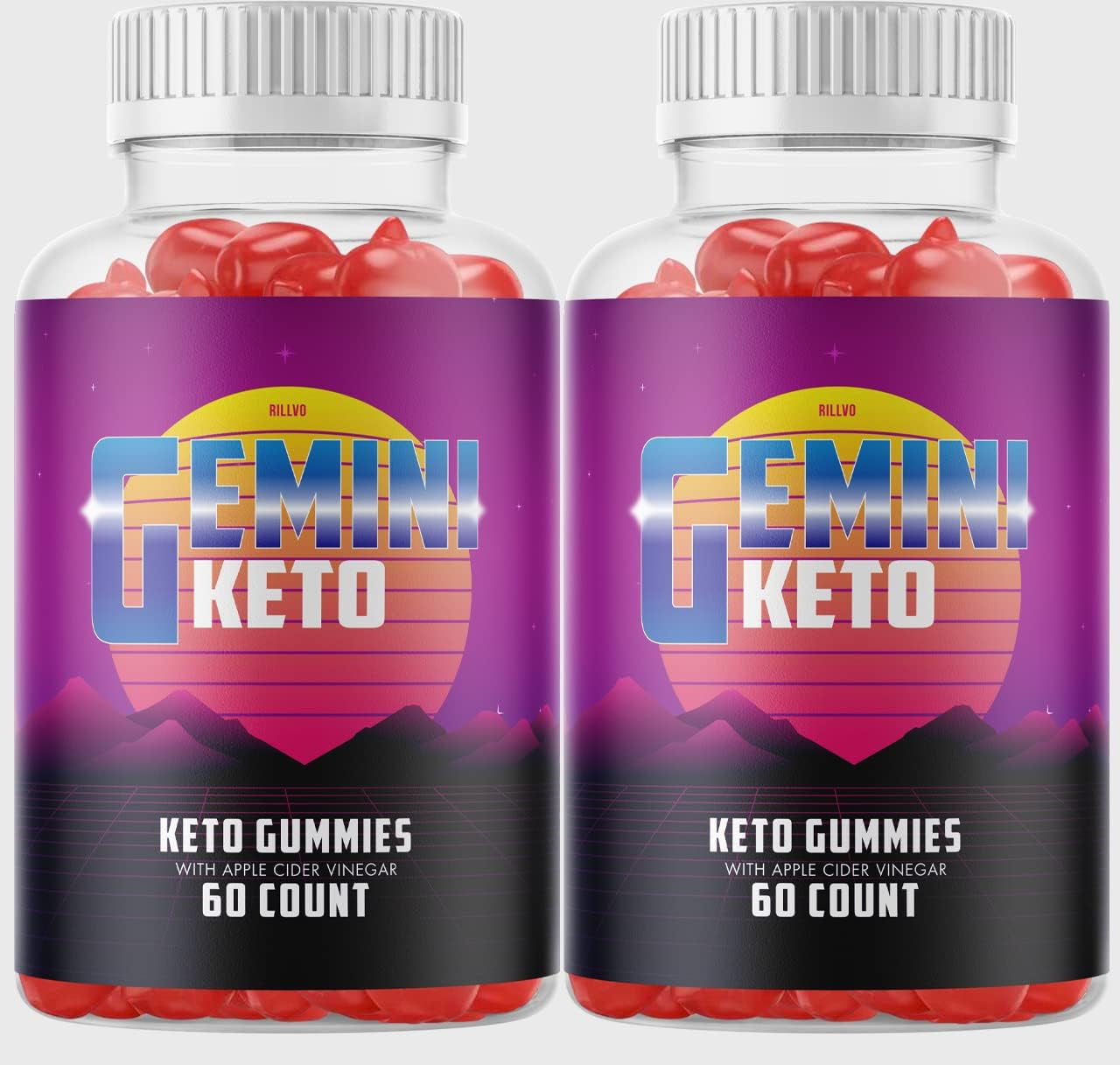 (2 Pack) Gemini Keto Gummies, Gemini Keto ACV Gummies Advanced Formula (120 Gummies)