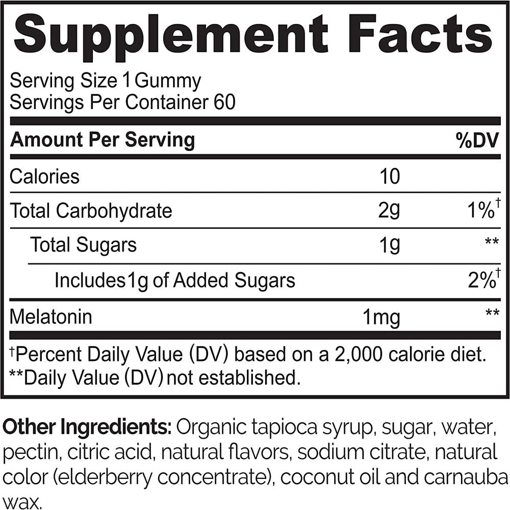 NATURELO Melatonin Gummies Supplement for Kids – Gluten Free, Vegetraian - 60Ct